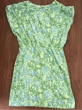 Kids Green Tropical Print One-Piece Dress